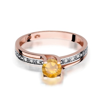 Inel Aur 14K cu Citrin 0.50 ct si Diamante Naturale 0.03 ct - Img 9