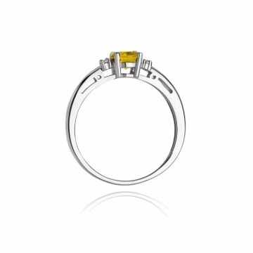 Inel Aur 14K cu Citrin 0.50 ct si Diamante Naturale 0.03 ct - Img 6