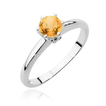Inel Aur 14K cu Citrin 0.50 ct si Diamante Naturale 0.04 ct - Img 4