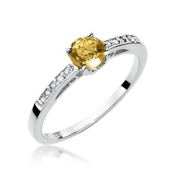 Inel Aur 14K cu Citrin 0.50 ct si Diamante Naturale 0.05 ct - Img 4