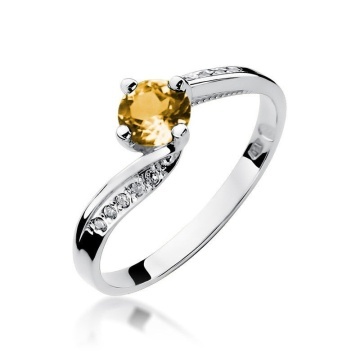 Inel Aur 14K cu Citrin 0.50 ct si Diamante Naturale 0.05 ct - Img 4