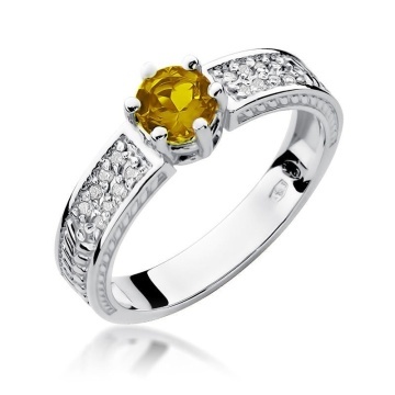 Inel Aur 14K cu Citrin 0.50 ct si Diamante Naturale 0.08 ct - Img 4