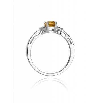 Inel Aur 14K cu Citrin 0.60 ct si Diamante Naturale 0.03 ct - Img 6