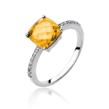 Inel Aur 14K cu Citrin 2.00 ct si Diamante Naturale 0.07 ct - Img 4