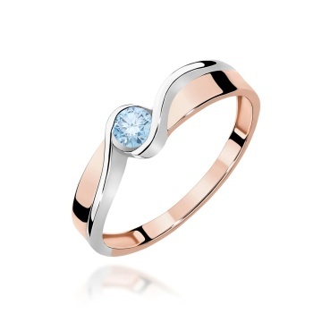 Inel Aur 14K cu Diamant Albastru de Laborator 0.15 ct - Img 5
