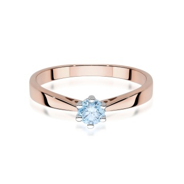 Inel Aur 14K cu Diamant Albastru de Laborator 0.30 ct - Img 6