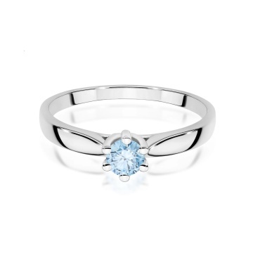 Inel Aur 14K cu Diamant Albastru de Laborator 0.30 ct - Img 10