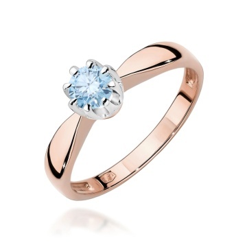 Inel Aur 14K cu Diamant Albastru de Laborator 0.30 ct - Img 5