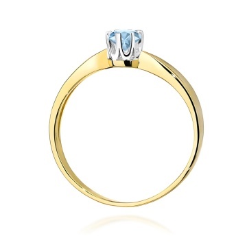 Inel Aur 14K cu Diamant Albastru de Laborator 0.50 ct - Img 3
