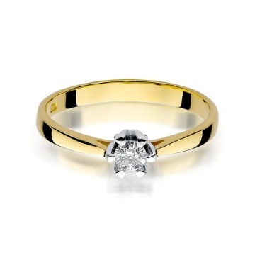 Inel Aur 14K cu Diamant Natural 0.12 ct - Img 2