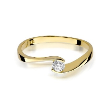 Inel Aur 14K cu Diamant Natural 0.13 ct - Img 2