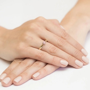 Inel Aur 14K cu Diamant Roz de Laborator 0.30 ct - Img 4