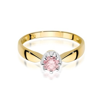 Inel Aur 14K cu Diamant Roz de Laborator 0.50 ct - Img 2
