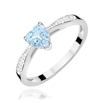 Inel Aur 14K cu Diamante Albastre de Laborator 0.53 ct - Img 9