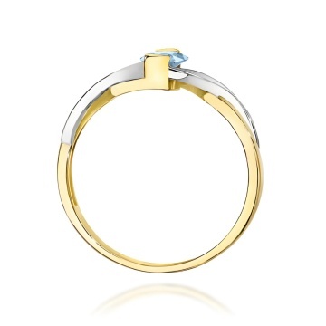 Inel Aur 14K cu Diamante Albastre de Laborator 0.55 ct - Img 3