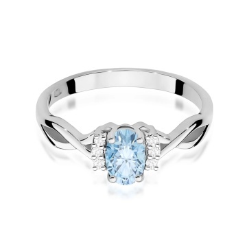 Inel Aur 14K cu Diamante Albastre de Laborator 0.55 ct - Img 10
