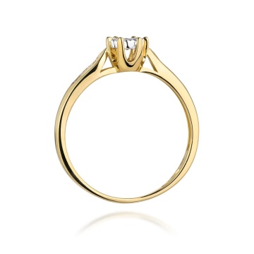 Inel Aur 14K cu Diamante de Laborator 0.13 ct - Img 3
