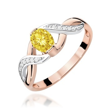 Inel Aur 14K cu Diamante Galbene de Laborator 0.55 ct - Img 5