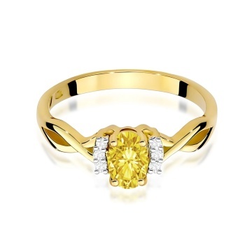 Inel Aur 14K cu Diamante Galbene de Laborator 0.55 ct - Img 2