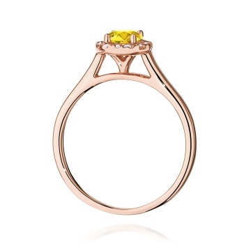 Inel Aur 14K cu Diamante Galbene de Laborator 0.62 ct - Img 7
