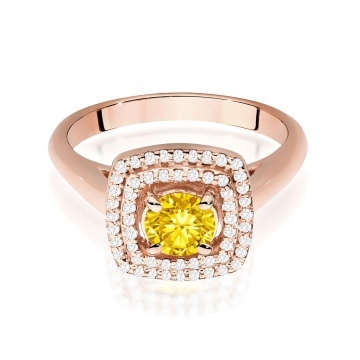 Inel Aur 14K cu Diamante Galbene de Laborator 0.78 ct - Img 6