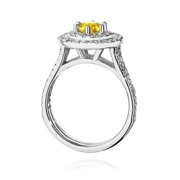 Inel Aur 14K cu Diamante Galbene de Laborator 1.11 ct - Img 11