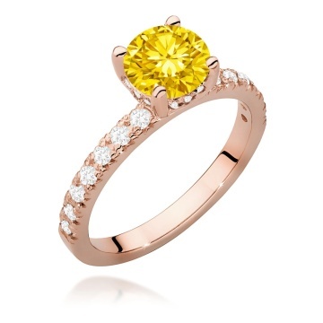 Inel Aur 14K cu Diamante Galbene de Laborator 1.26 ct - Img 5