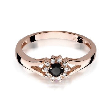 Inel Aur 14K cu Diamante Naturale Albe si Negre 0.21 ct - Img 6