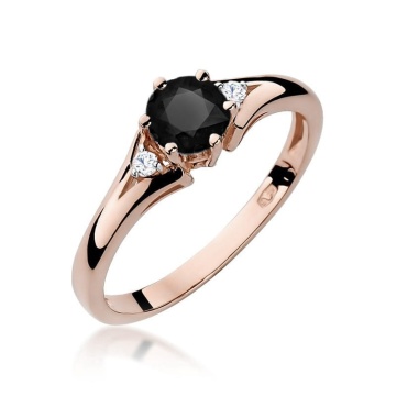 Inel Aur 14K cu Diamante Naturale Albe si Negre 0.53 ct - Img 5