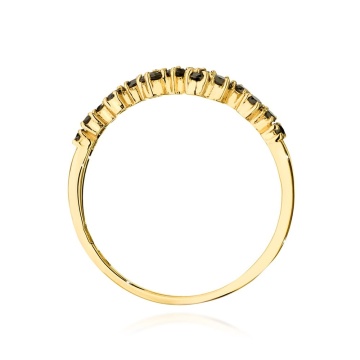 Inel Aur 14K cu Diamante Naturale Negre 0.33 ct - Img 3