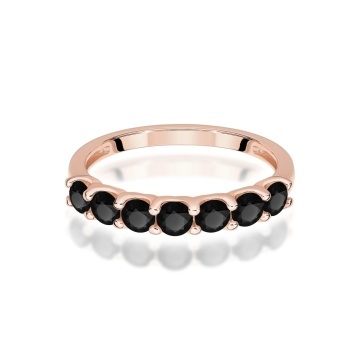 Inel Aur 14K cu Diamante Naturale Negre 0.84 ct - Img 6