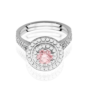 Inel Aur 14K cu Diamante Roz de Laborator 1.11 ct - Img 9
