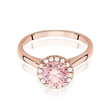 Inel Aur 14K cu Diamante Roz de Laborator 1.14 ct - Img 6