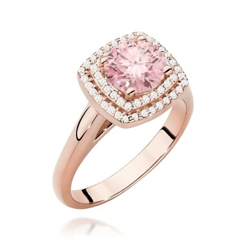 Inel Aur 14K cu Diamante Roz de Laborator 1.28 ct - Img 5