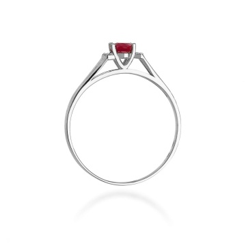Inel Aur 14K cu Granat 0.50 ct si Diamante Naturale 0.05 ct - Img 11