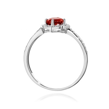 Inel Aur 14K cu Granat 0.60 ct si Diamante Naturale 0.13 ct - Img 6