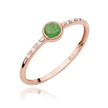 Inel Aur 14K cu Green Tourmaline 0.30 ct si Diamante Naturale 0.03 ct - Img 5
