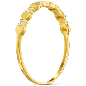 Inel Aur 14k cu Inimioare si Zirconii Cubice - Img 4