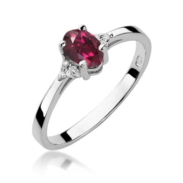 Inel Aur 14K cu Rhodolite 0.50 ct si Diamante Naturale 0.05 ct - Img 9