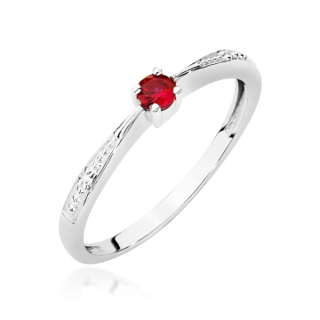 Inel Aur 14K cu Rubin 0.15 ct si Diamante Naturale 0.01 ct - Img 9