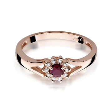 Inel Aur 14K cu Rubin 0.15 ct si Diamante Naturale 0.09 ct - Img 9