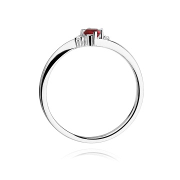 Inel Aur 14K cu Rubin 0.30 ct si Diamante Naturale 0.03 ct - Img 7