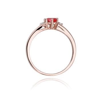 Inel Aur 14K cu Rubin 0.60 ct si Diamante Naturale 0.03 ct - Img 7