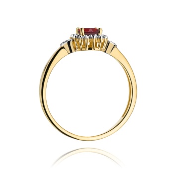 Inel Aur 14K cu Rubin 0.60 ct si Diamante Naturale 0.10 ct - Img 3