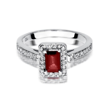 Inel Aur 14K cu Rubin 0.80 ct si Diamante Naturale 0.22 ct - Img 4