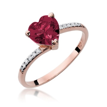 Inel Aur 14K cu Rubin 1.70 ct si Diamante Naturale 0.06 ct - Img 8