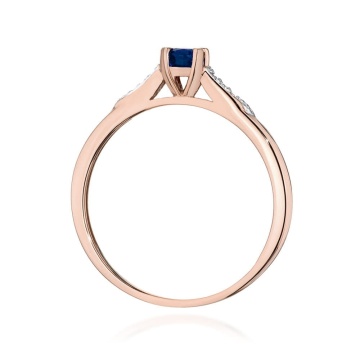 Inel Aur 14K cu Safir 0.30 ct si Diamante Naturale 0.03 ct - Img 7