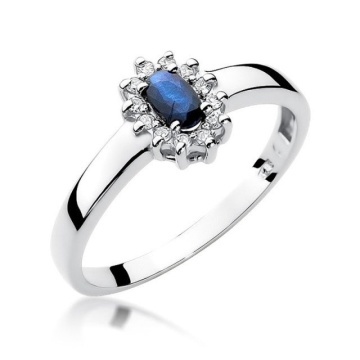 Inel Aur 14K cu Safir 0.30 ct si Diamante Naturale 0.10 ct - Img 5