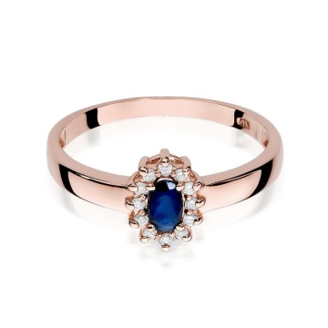 Inel Aur 14K cu Safir 0.30 ct si Diamante Naturale 0.10 ct - Img 11