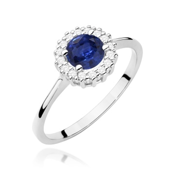 Inel Aur 14K cu Safir 0.50 ct si Diamante Naturale 0.14 ct - Img 5